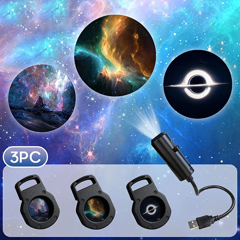 【AN】【NH】LED Galaxy Projection Light 1 Light+10 Pictures Change, LED Galaxy Projector, Starry Sky Lighting Night Light