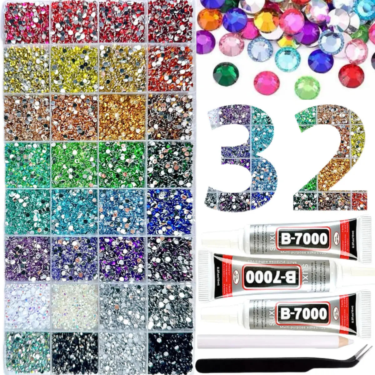 1Box Hot Selling Colorful Nail Rhinestones Bedazzling Kit 3mm Semi-circular Flatback Resin Nail Diamond Charms DIY Nails Parts