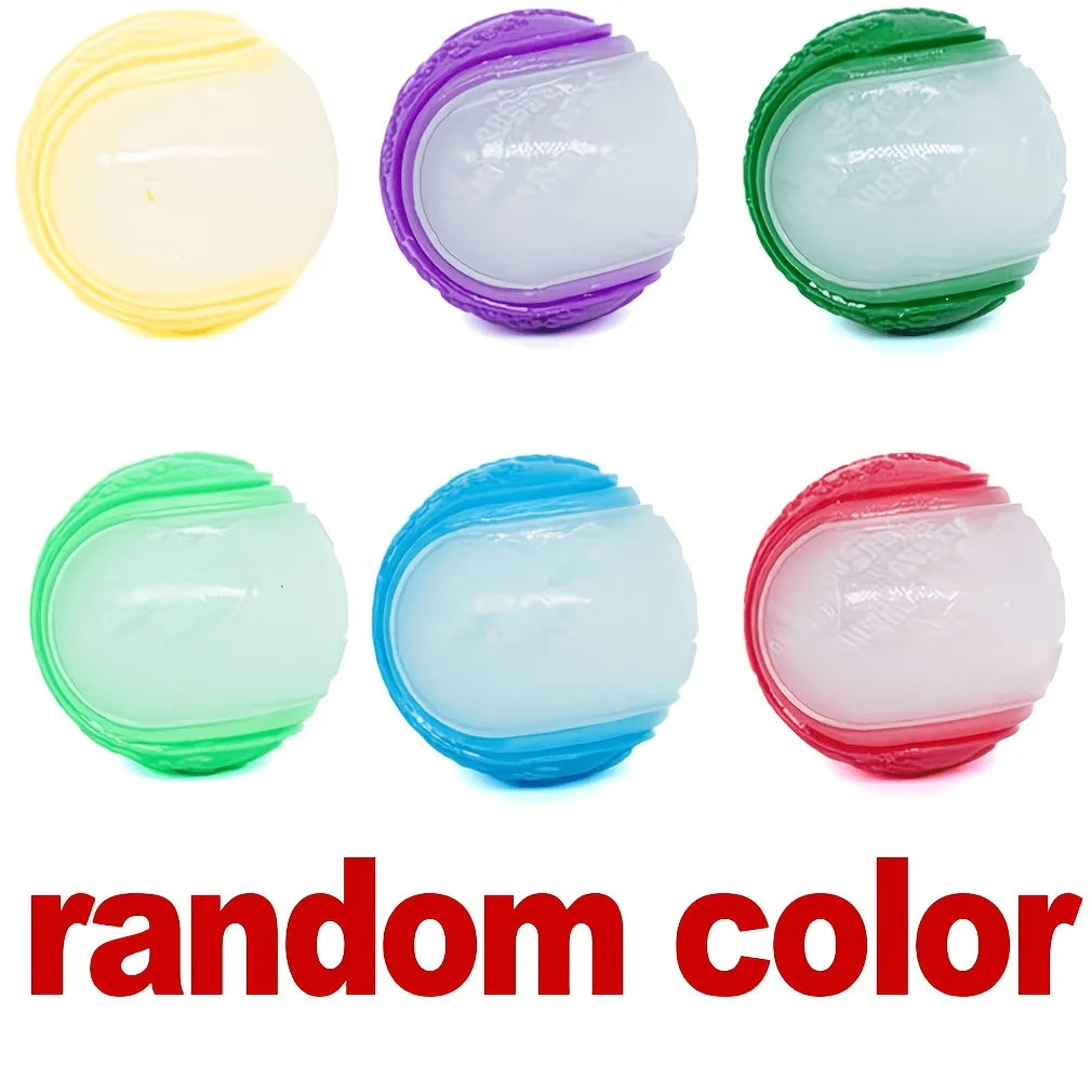 2/3Pcs Glow In The Dark Dog Squeaky Ball Toy, Bite Resistant Elastic TPR Rubber Teeth Cleaning Chew Ball, Random Colors
