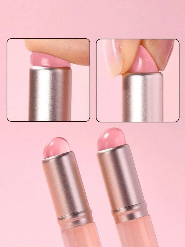 Klimonla Nail Art Silicone Brush Reusable Mirror Powder Pigment Applying Manicure Tool Soft Q-elastic Smudge Nail Brush Stick