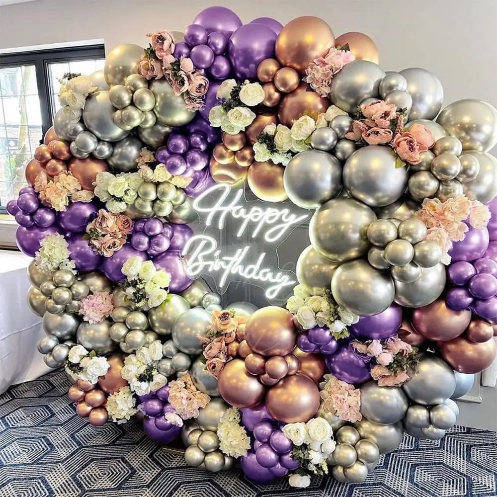 Metallic Balloons Birthday Party Baby Shower Wedding Decorations Chrome Purple Blue Rose Gold Pink Red Silver 10/20/30pcs Ballon