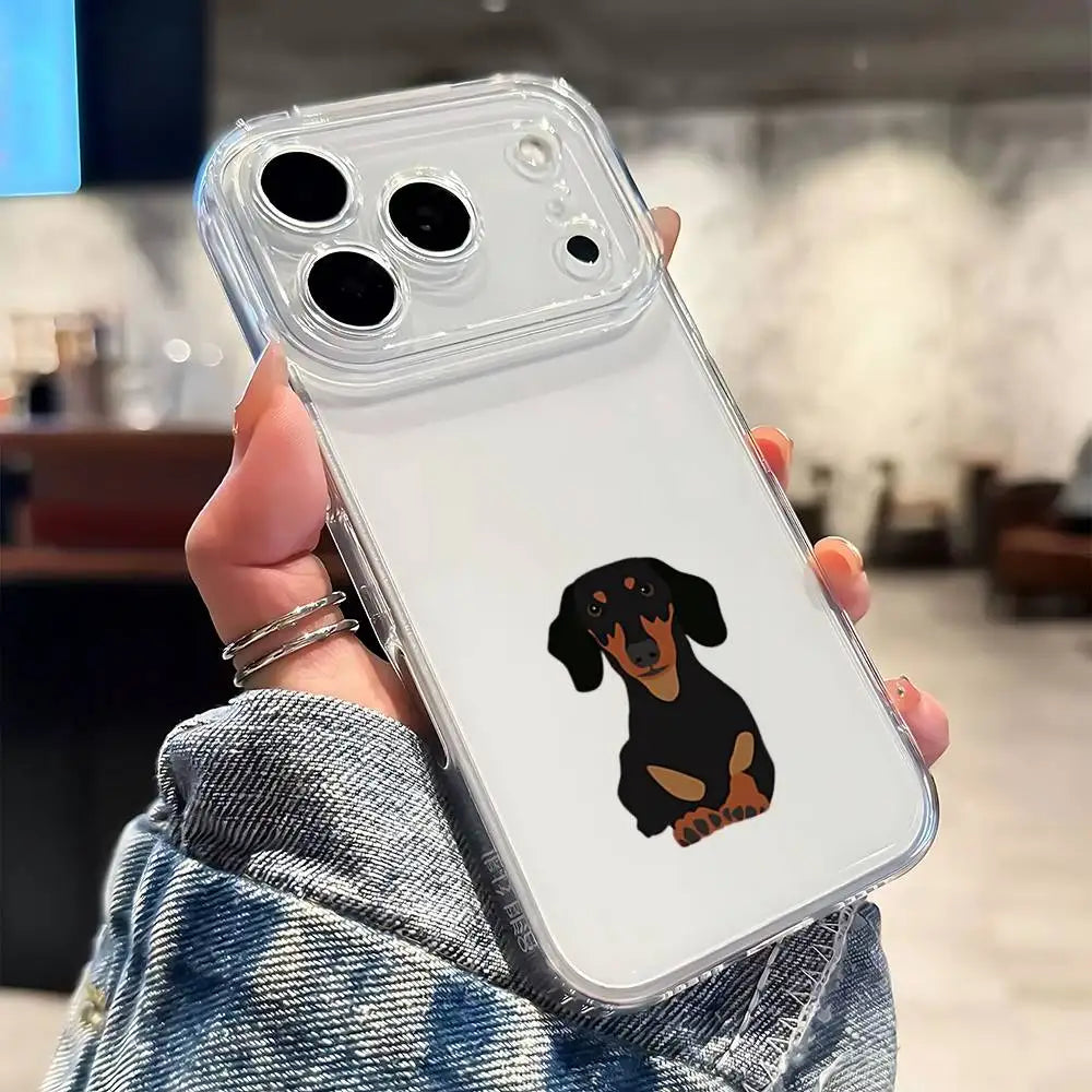 Dachshund Silhouette Dog Magnetic Silicone Case Compatible With MagSafe For IPhone 17 16 15 13 14 Pro Max 11Plus 12mini Cover