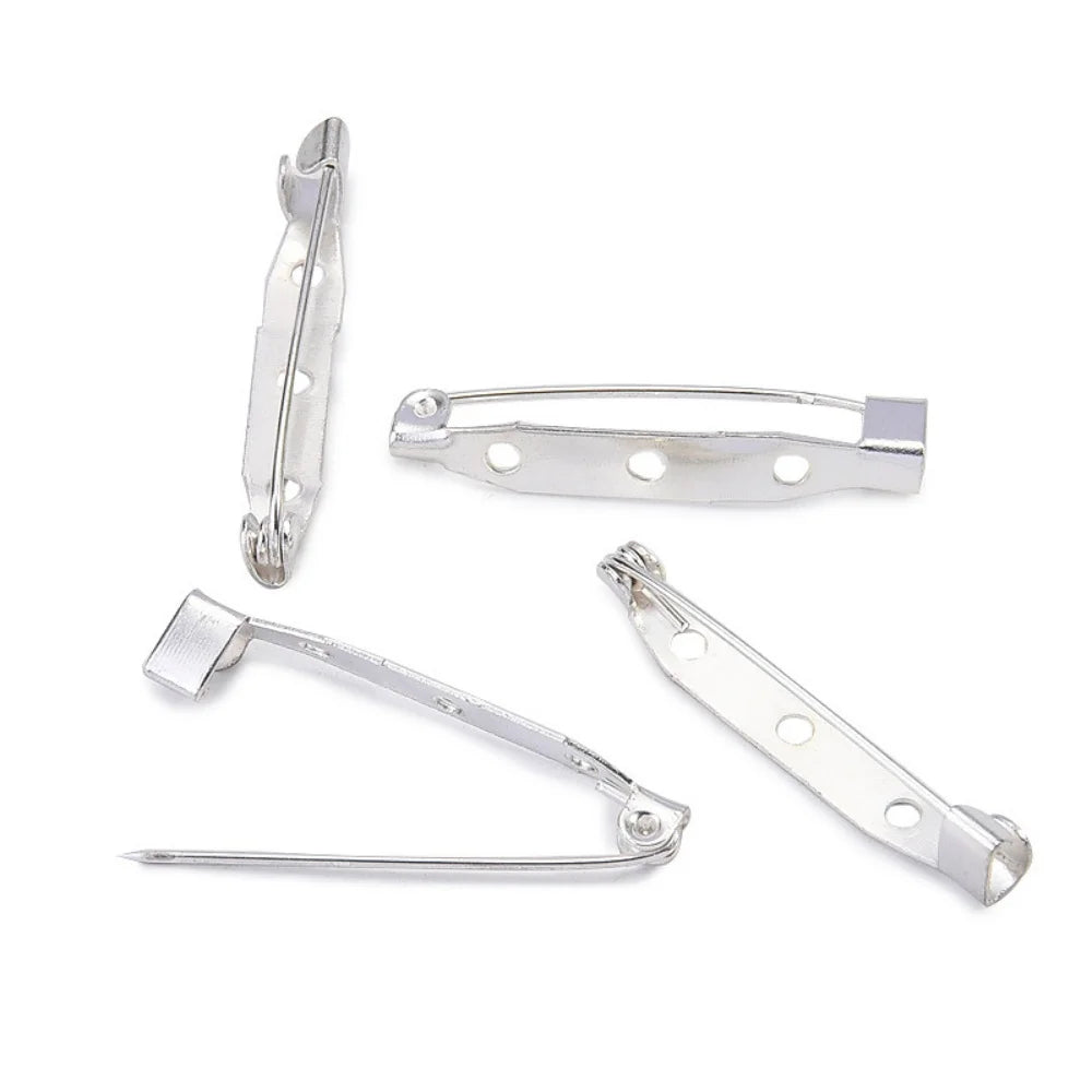 50pcs 15 20 25 mm Brooch Clip Base Pins Safety Pins Brooch Settings Blank Base For DIY Jewelry Making Supplies