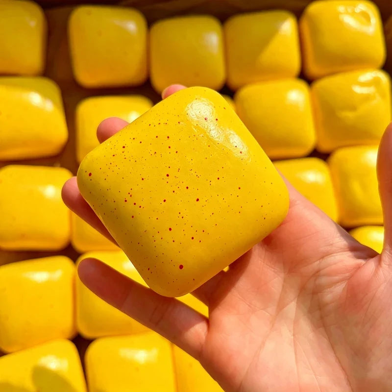 Sticky Cube Slow‑Rising Squishy Toy, PU Ultra‑Wet Soft Tacky Hand‑Feel Fidget Toy, Decompression Stress Relief Squeeze Toy
