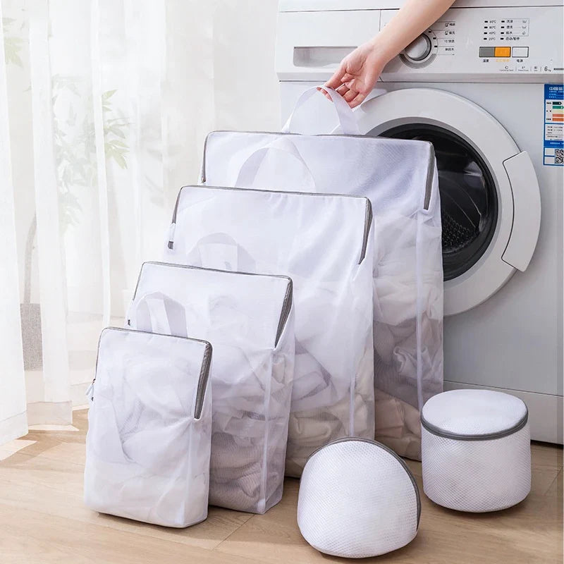 3D Laundry Bag With Handle Mesh Delicate Lingerie Dirty Clothes Wash Bag Durable Washing Machine Protective Bag Anti-Deformation