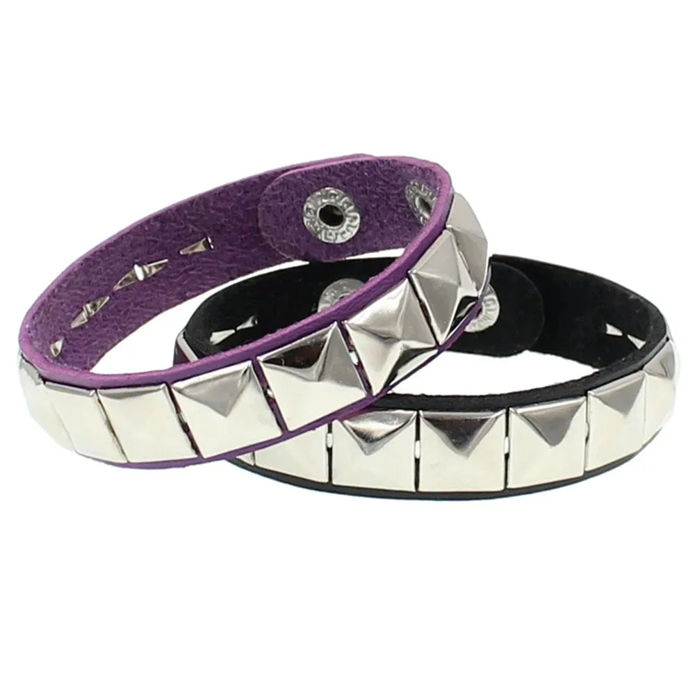 Unique Rivet PU Leather Spiked Studded Bracelet Bangle Gothic Jewelry Rivet Bracelet Punk Cuff Wrap Men Women Metal Wristband