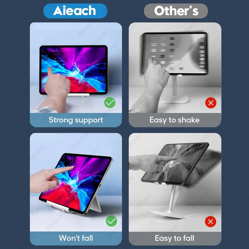AIEACH Tablet Phone Stand iPad Stand For iPad Pro iPhone Xiaomi Adjustable Desktop Tablet Support Phone Holder Tablet Stand