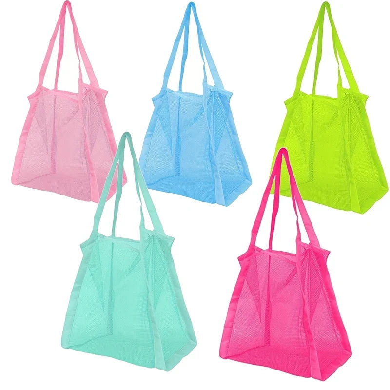 1/2/3Pcs Outdoor Protable Mesh Bag Handbag Kids Toys Storage Bags Swimming Large Beach Bag For Towels Cosmetic Makeup Organizer