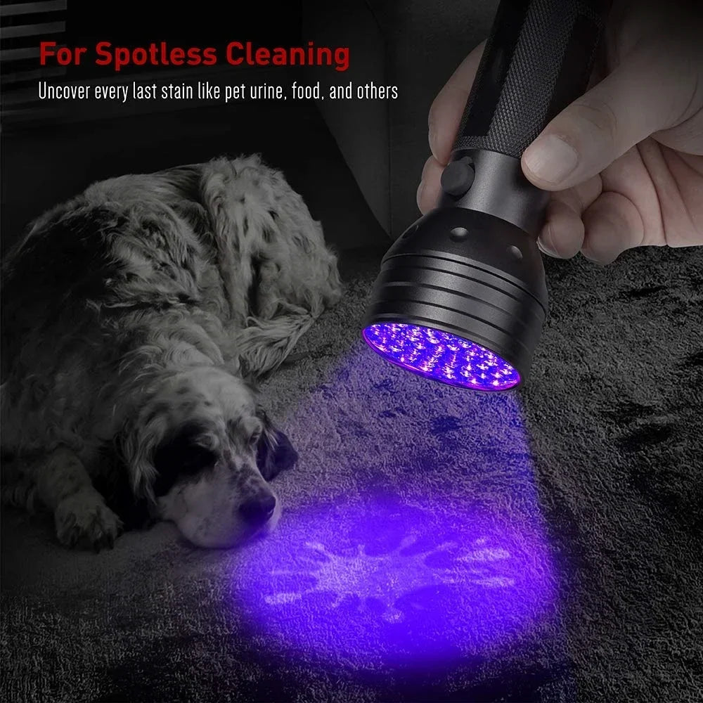 Super Powerful UV Flashlight 51LED 21LED 12LED 395-400nm Black Light Flashlights UV Light Detector for Pet Urine Stains