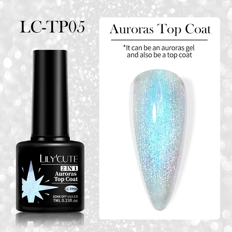 LILYCUTE 7ml Reflective Glitter Nail Gel Polish Effect Sparkling Soak Off Gel Semi Permanent For Manicure Nail Art UV Nail Gel