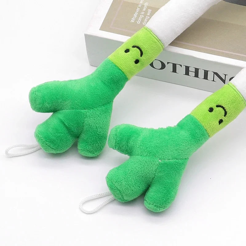 Plush Pet Chew Toys Bite Resistant Simulated Scallion Bell Sounding Teeth Cleaning Interactive Playing Supplies For Dog Cat