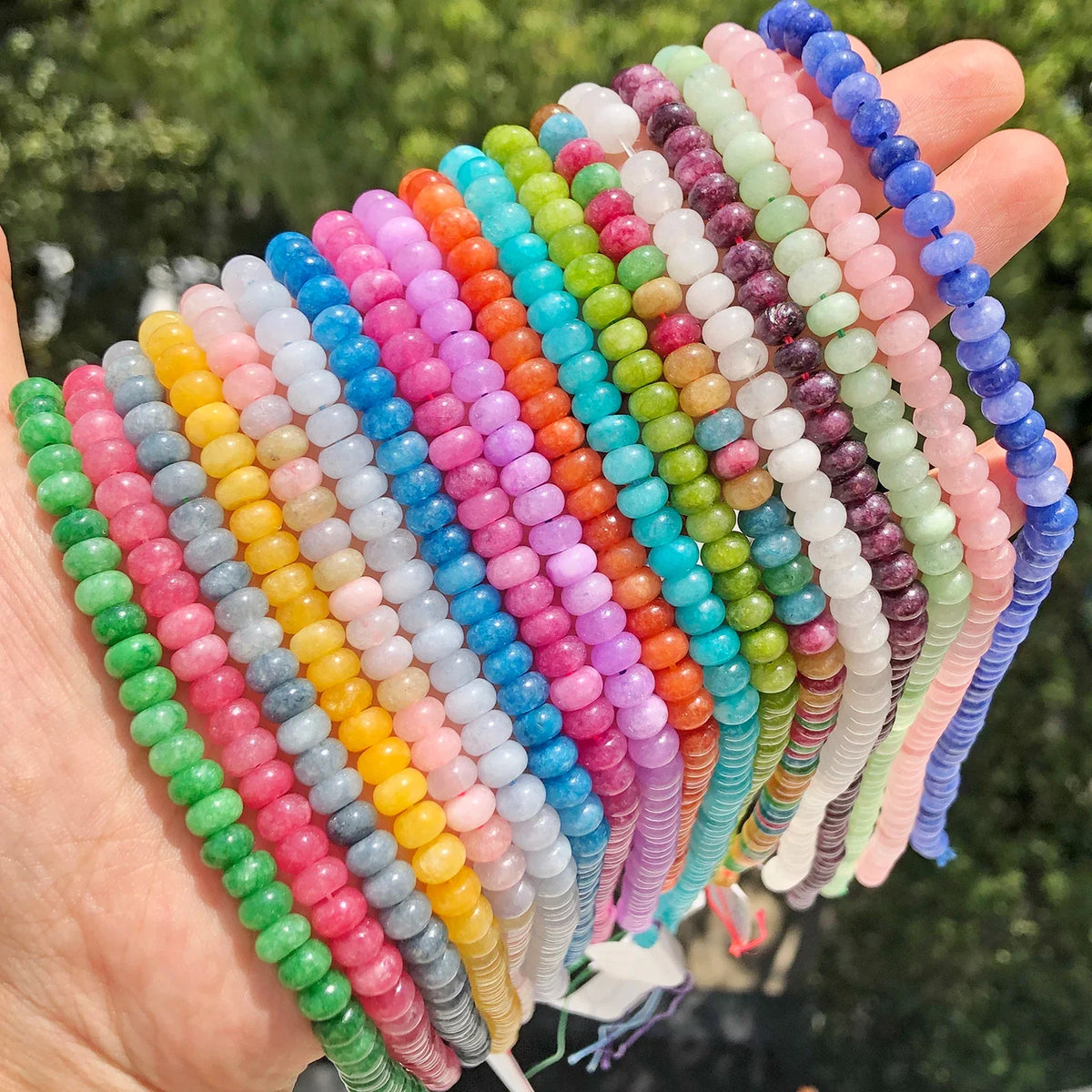 4x6mm Natural Abacus Rondelle Jade Quartz Beads Stone Flat Round DIY Charms Bracelets Loose Beads For Jewelry Making Supplies