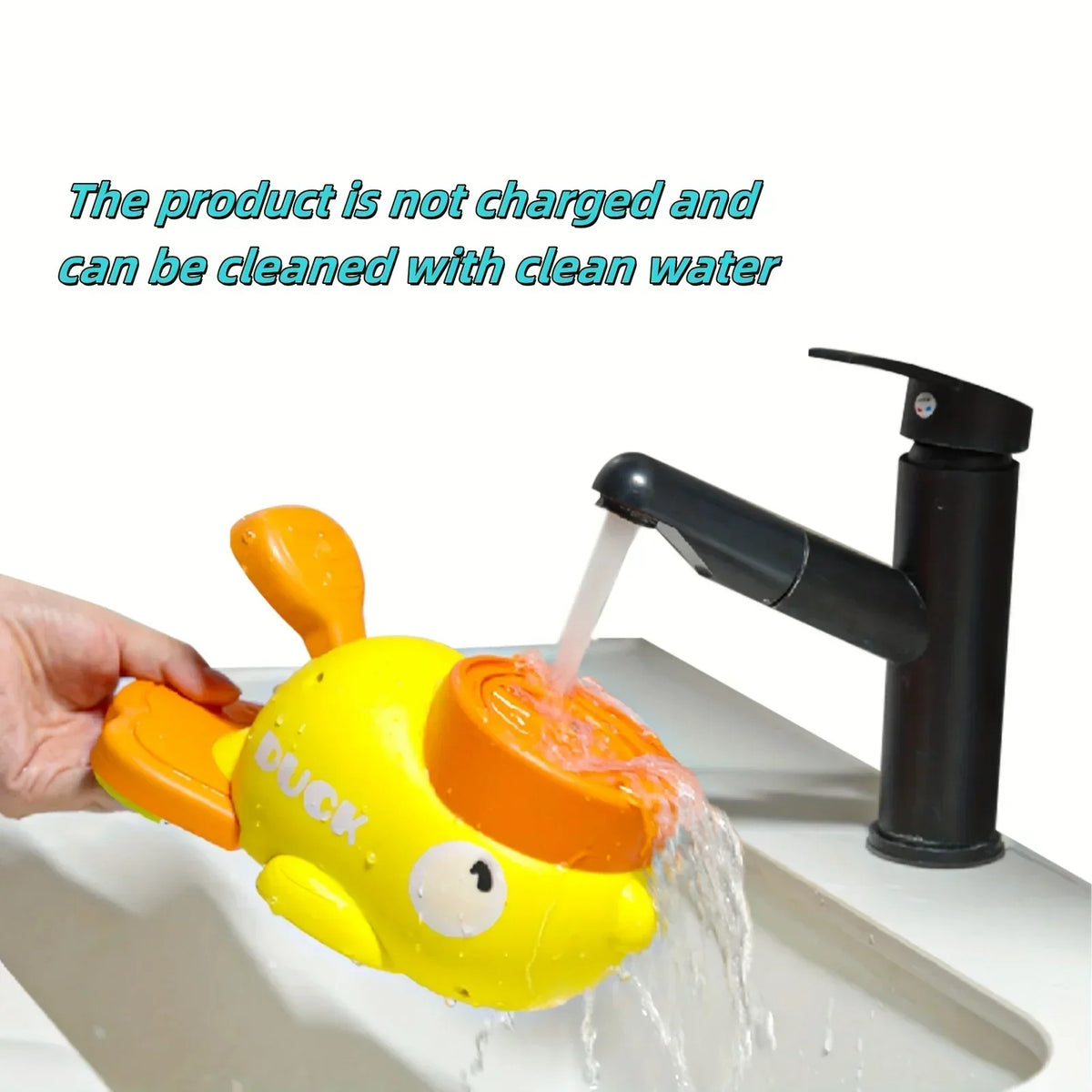 2O-Interactive Cat Feeder Toy, Interactive Cat Toy - No Battery Needed, Manual Press Food Dispenser for All Cats, Duck Design