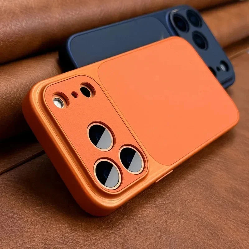 New Luxury Upgrade Can Immediately Become 17 Series Orange Retro Phone Case For iPhone 17 Air 16 15 14 13 12 11 Pro Max