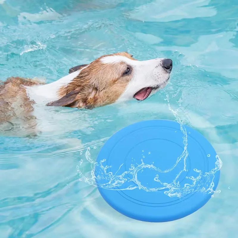 Interactive Pet Flying Disc Soft Rubber Flying Saucer Throwing Toy for Dogs Outdoor Exercise Play Fetch Training Dog Supplies
