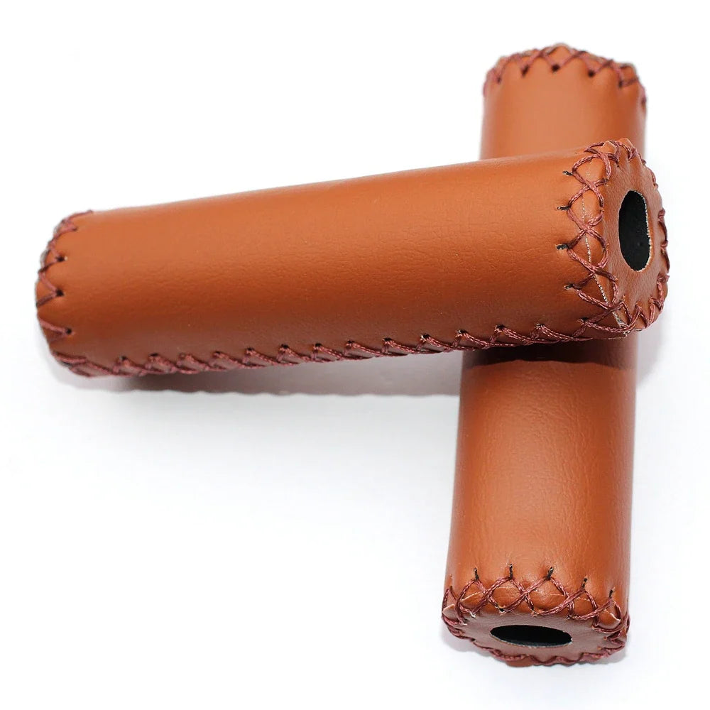 Bike Mountain Bike Artificial Leather Leather Bicycle Grips Retro Cycling Grip Vintage Bicycle Grips Bicycle Handlebar Grips