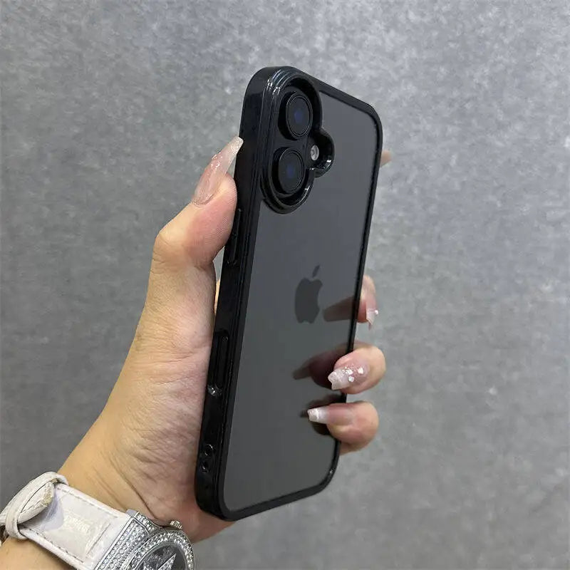 Luxury Candy Color Bumper Phone Case For iPhone 17 16 15 14 13 Mini 12 11 Pro Max XR XS X 7 8 Plus Transparent Shockproof Cover