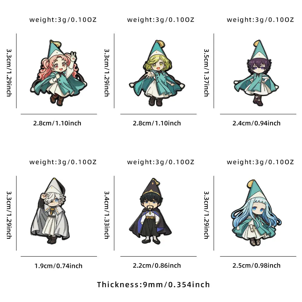 Witch Hat Atelier Enamel Pin Set - 6PCS Coco Agott Olruggio Richeh Anime Brooch Collection, Cute Chibi Badges for Backpacks