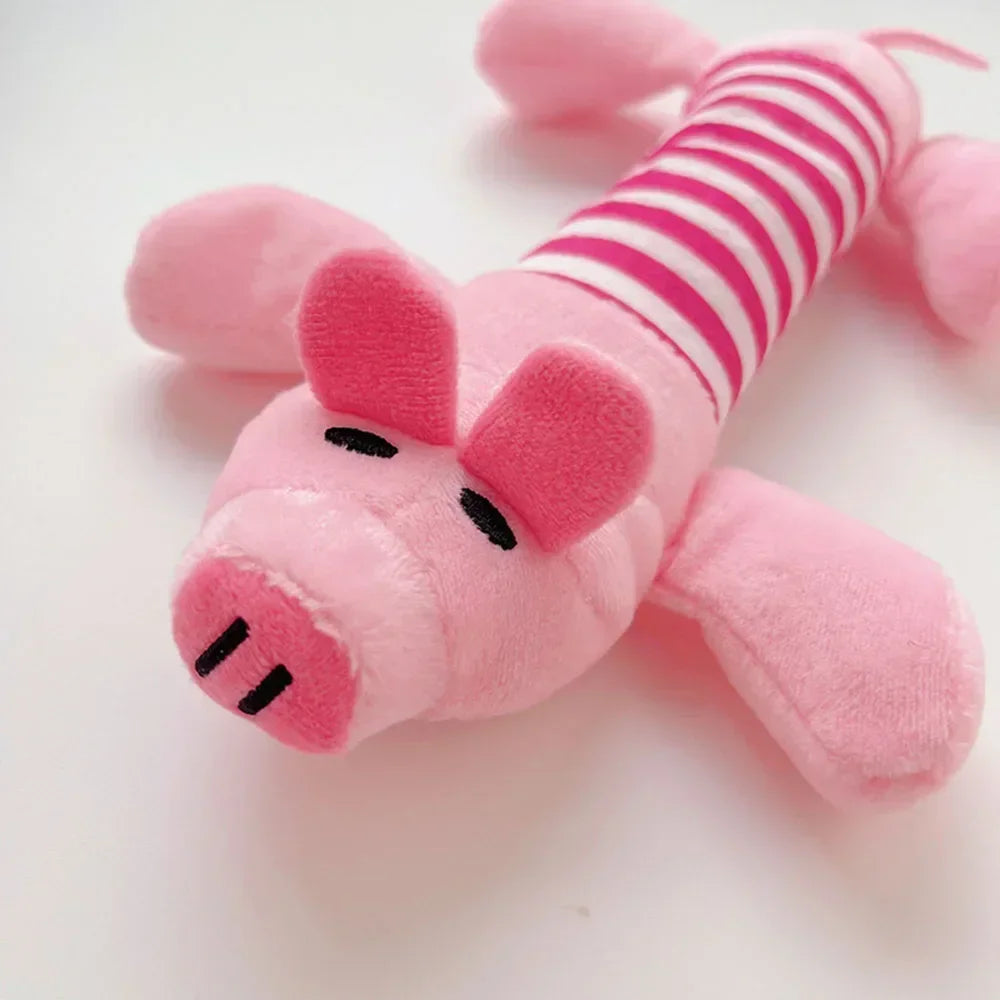 Cute Elephant Pig Duck Shaped Plush Dog Toys Dog Squeaky Chew Toys Grinding Teeth Bite Resistant Interactive Play Pet Supplies
