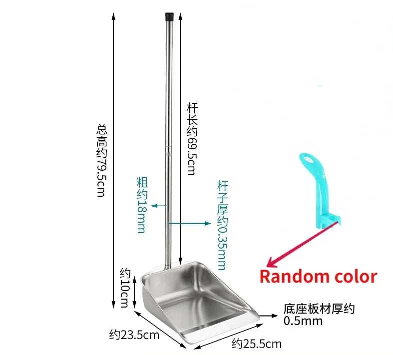 Stainless Steel Dustpan Household Cleaning Thickened Bucket Single Outdoor Trash Shovel Sweeping Garbage Ash Bucket Tools Home