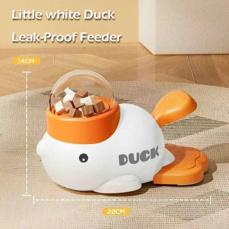 Dog, Cat, Pet Feeder, Little Yellow Duck, Interactive Puzzle Dog Feeding Machine, Puppy, Missing Food Toy, Anti-Slip Bottom