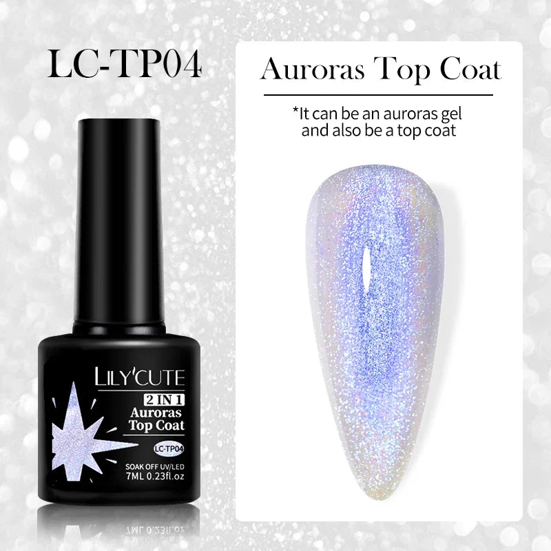 LILYCUTE 7ml Reflective Glitter Nail Gel Polish Effect Sparkling Soak Off Gel Semi Permanent For Manicure Nail Art UV Nail Gel