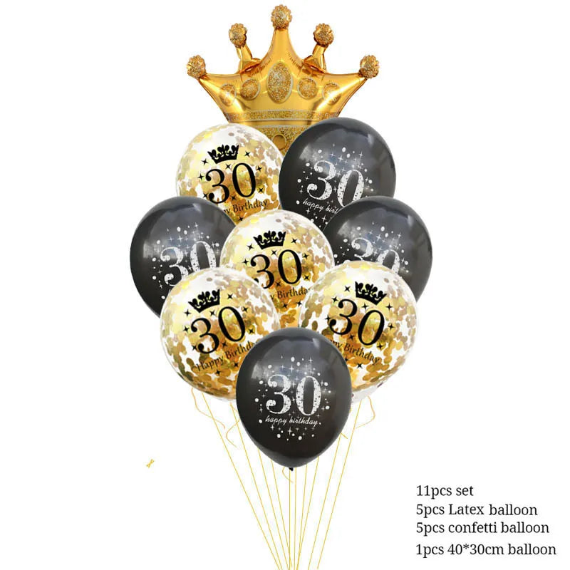 30 40 50  Years Old Latex Balloons Happy Birthday Party Decor Anniversary Adult 30th 40th 50th Birthday Latex Balloons Gold