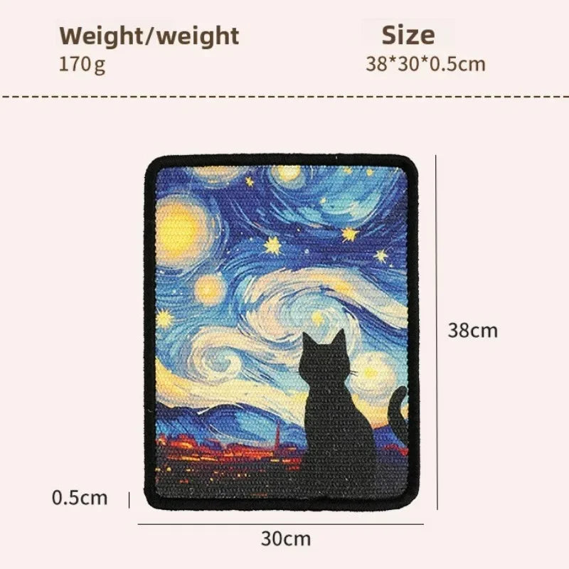 Durable Wall-Mounted Cats Scratching Post Stitched Edges Soft Fabric for Indoor Clawing Play Space-Saving Design for Cat