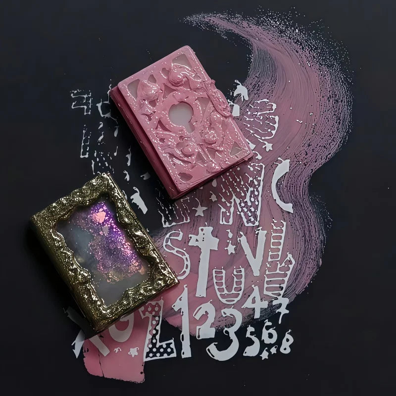 Magic Book House 3D Nail Silicone Mold, Gothic Vintage Spell Book DIY Nail Art Charms