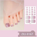 Toe Nail Stickers Full Nail Wraps Gradient Glitter Toenail Polish Strips for Women Shiny Self Adhesive Polish Gel Toenail Decals
