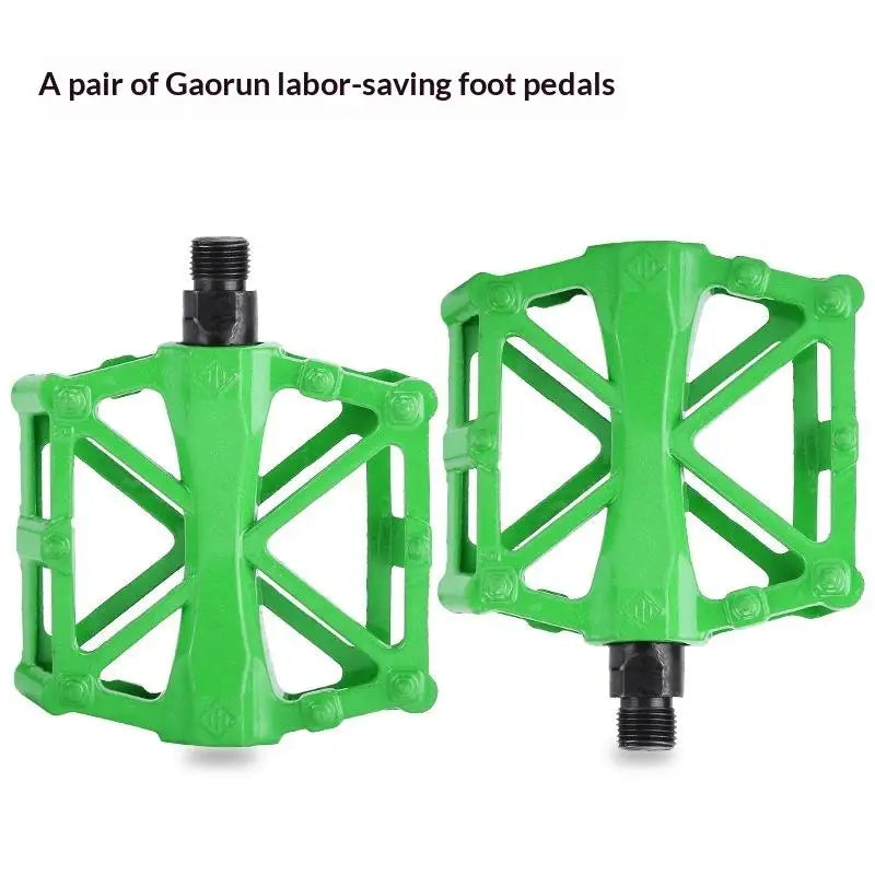 •1 Pair Double Ball Bicycle Pedals Aluminum Alloy Anti Skid Mountain Bike Pedals Ultra-Light Flat Cycling Treadle Platform