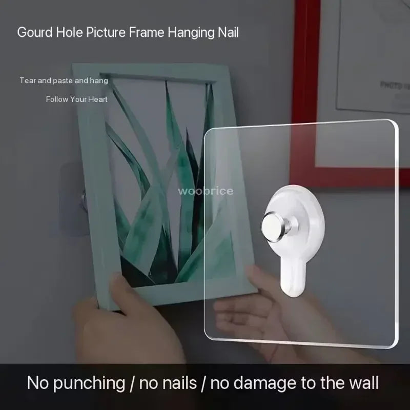 Hook Hanging Sticker Easy Wall Adhesive Wall Hooks Self-Adhesive Strong Adhesive Picture Frame Nails Transparent Seamless