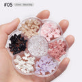 1Box Pink/White/Black Resin Flatback Bow Nail Art Charms 6 Grids (30Pcs)Cute Bowknot Nail Decorations for Acrylic Nails Manicure