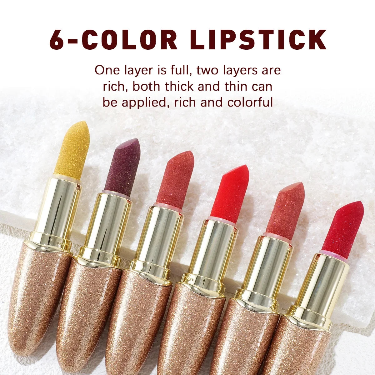 MISS ROSE Velvet Lipstick Shimmer Glossy Lip Balm Hydrating Non-stick Cup Vivid Lip Gloss, Daily Portable Lips Makeup Cosmetics