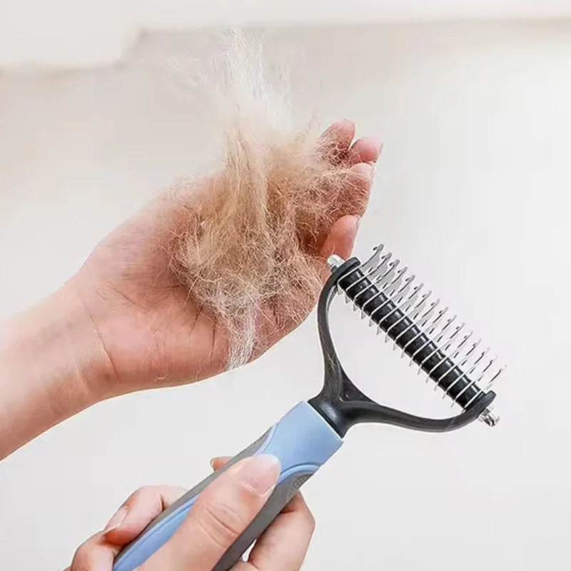 Professional Pet Deshedding Brush 2 Sided Dematting Dog And Cat Hair Remover Pet Hair Knot Cutter Dogs Grooming Shedding Supplie