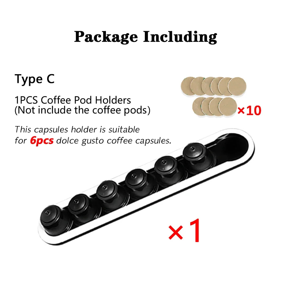 Multi Types Coffee Capsules Holder Drawer Organizer Tray Compatible With Nespresso/Vertuoline/Dolce Gusto/K-Cup Coffee Pods