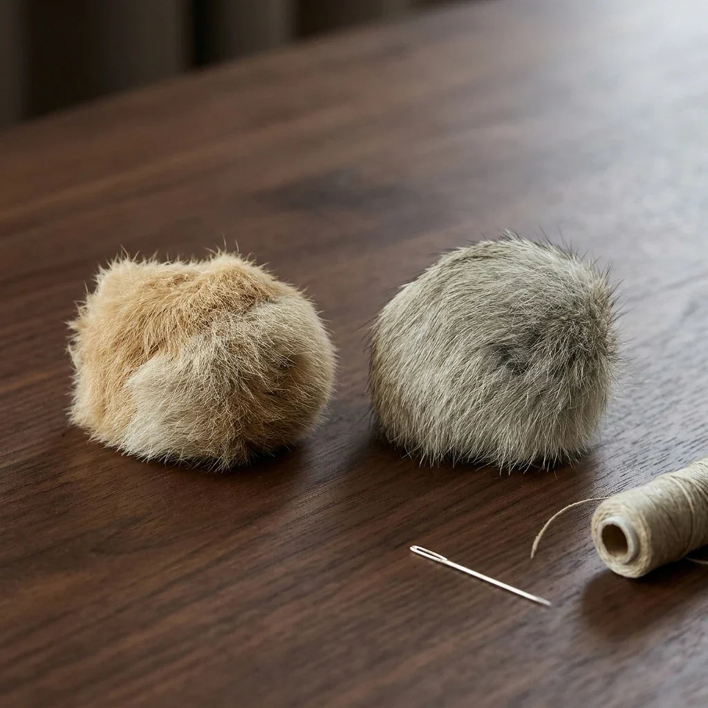 C 1/2/3/6Pcs 8cm Rabbit Fur Ball Cat Toy With Catnip Interactive Chasing Plush Toy Balls Pet Cat Accessories Supplies