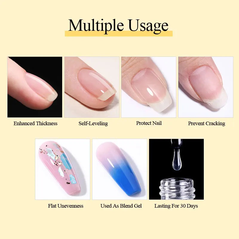 BORN PRETTY 10ml Clear Reinforcement Gel UV LED Soak Off Self Leveling Nail Strengthening Construction Repair Manicure DIY Salon
