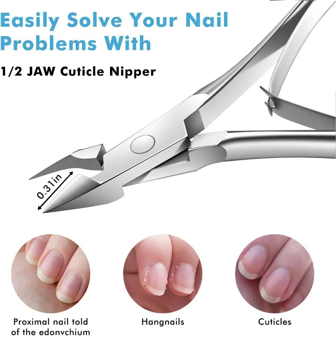 Professional Cuticle Cutter Nail Nippers Scissors Manicure Pusher Pedicure Tong Dead Skin Remover Nail Cuticle Regrowth Tool