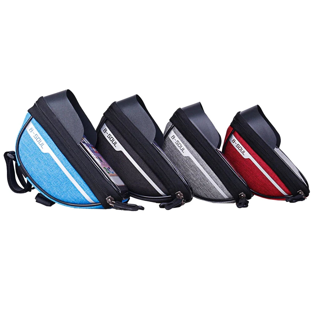 Bicycle Front Frame Touch Screen Waterproof Phone Bag for MTB Top Tube Pannier
