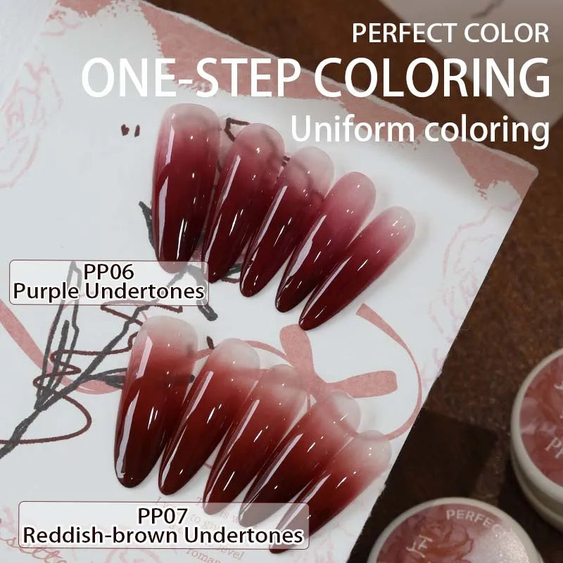 PERFECT COLOR, Patting Gel Polish Red & Black Gel Polish 5g 4 Colors Ombre Gel Nail Polish, UV/LED Lamp Needed