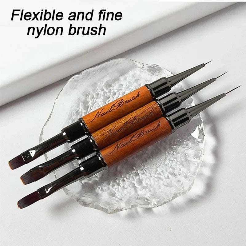 New 1pcs Double-end Nail Pen Nail  Art Brushes Builder Gel French Nail Gradient Brush Small Thin Manicure Brush Tool