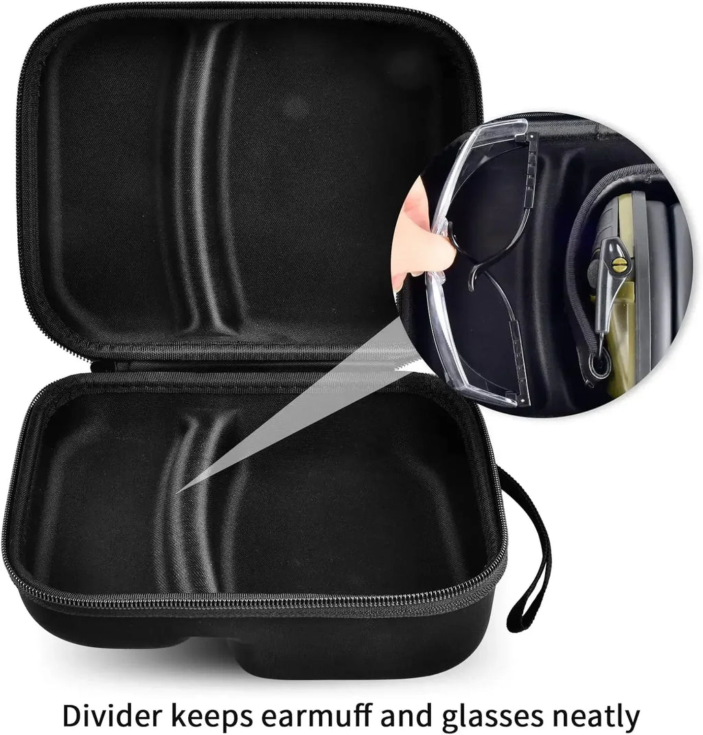 Portable Hard EVA Storage Case Protective Carrying Bag for Noise Canceling Headphones Safety Glasses Shooting Earmuffs