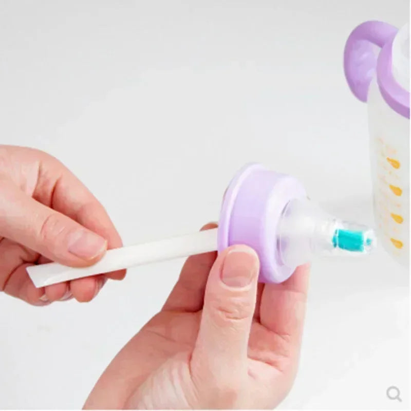 2Pcs/set Cleaning Narrow Brush Long Handle Portable Gap Baby Bottle Gap Cleaning Brush Household Kitchen Tool Small Brush