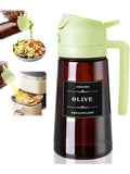 2-in-1 Glass Oil Dispenser & Sprayer - 16oz/470ml Leakproof Olive Oil Sprayer Bottle for Cooking, Air Fryer, BBQ, Baking, Salad