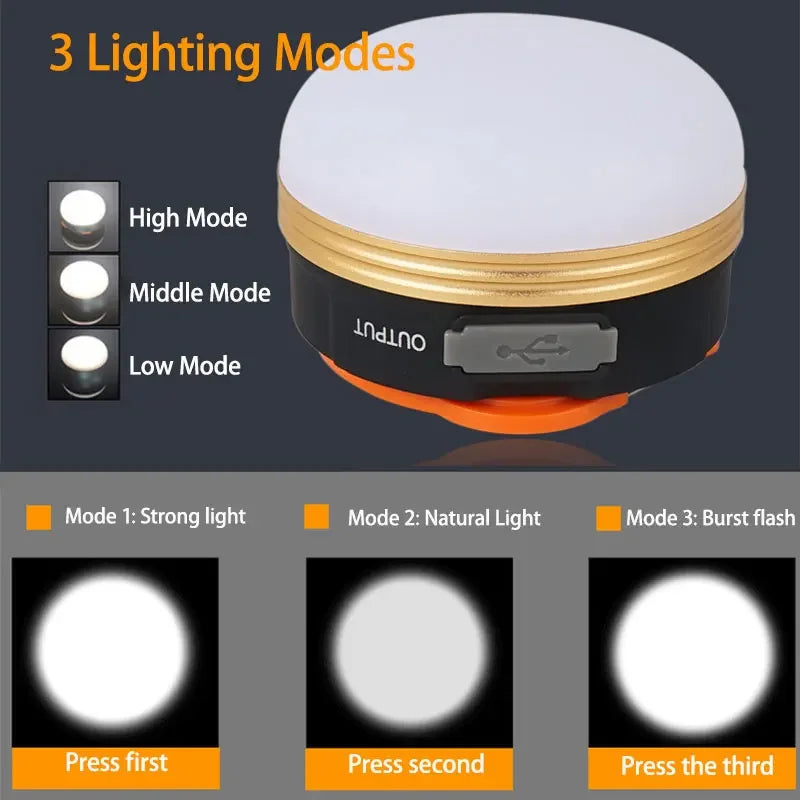 3 Lighting Modes Camplights LED Lantern Portable Camping Light Hanging Outdoor Tent Home Emergency Lamp with Magnet
