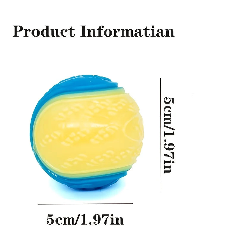 2/3Pcs Glow In The Dark Dog Squeaky Ball Toy, Bite Resistant Elastic TPR Rubber Teeth Cleaning Chew Ball, Random Colors