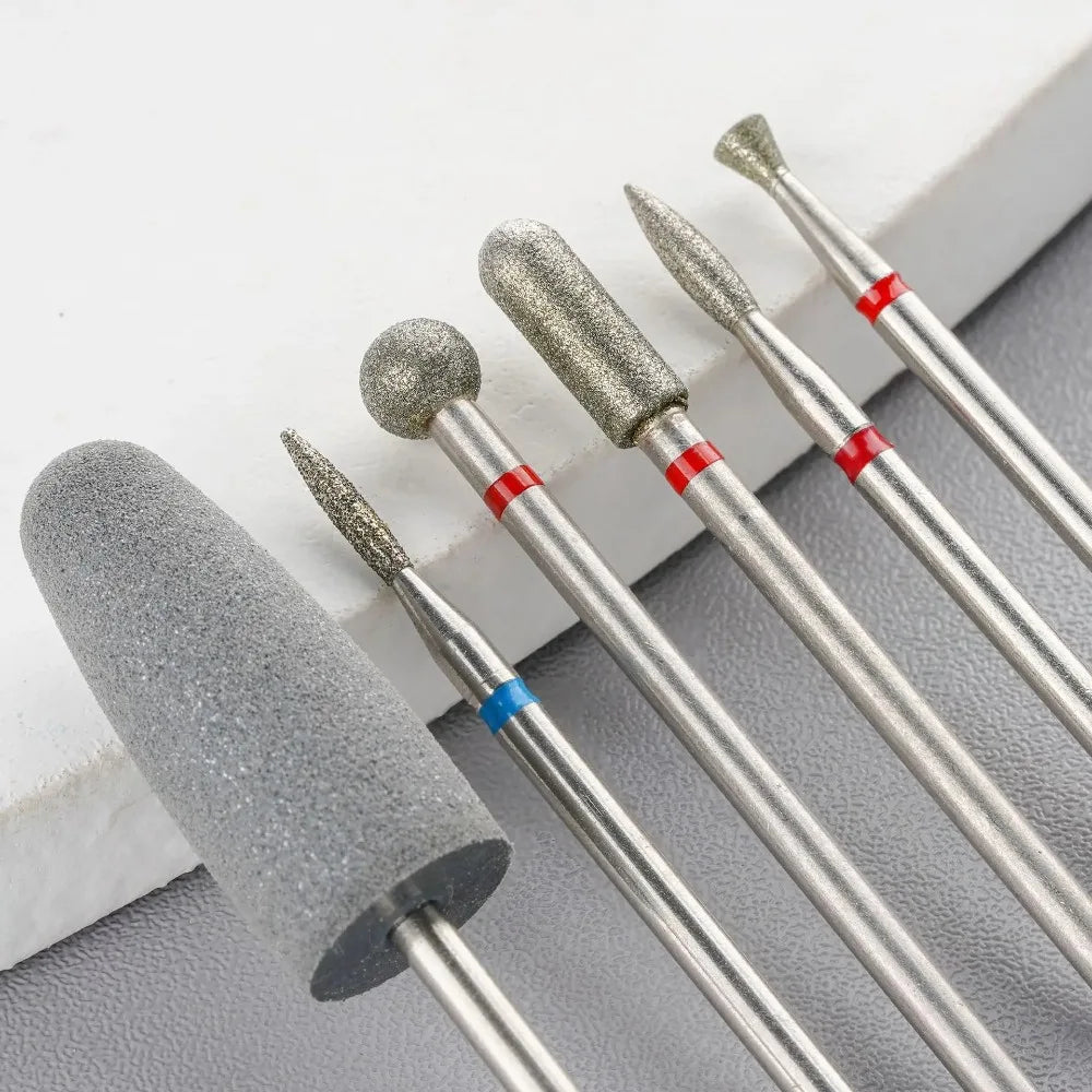 6PCS/7PCS Diamond Sand Nail Files Drill Cuticle Polishing Bit Nail Grinding Head Electric Manicure Set for Removing Acrylic