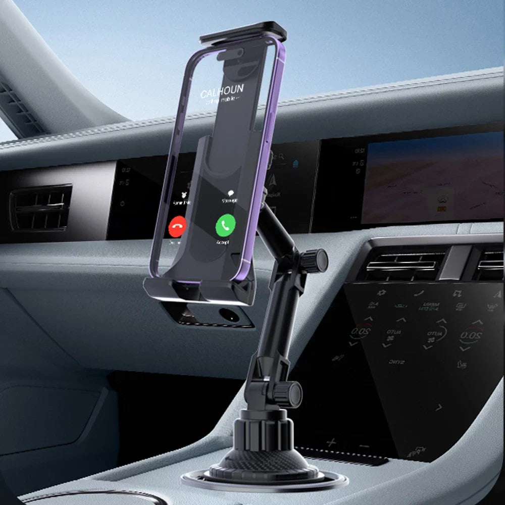Car Tablet Stand Cup Slot 360 Adjustable Smartphone Holder 270 Tilt Bar Triangular Base Ram Mount SUV Tools for Ipad Pro 11 Air