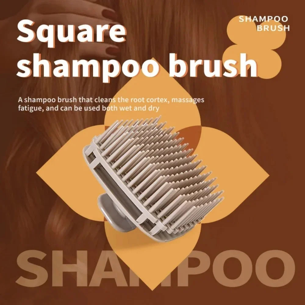 Square Shower Scalp Massager Brush Shampoo Hair Wash Comb Body Exfoliator Portable Salon Household Hairdressing Care Accessory